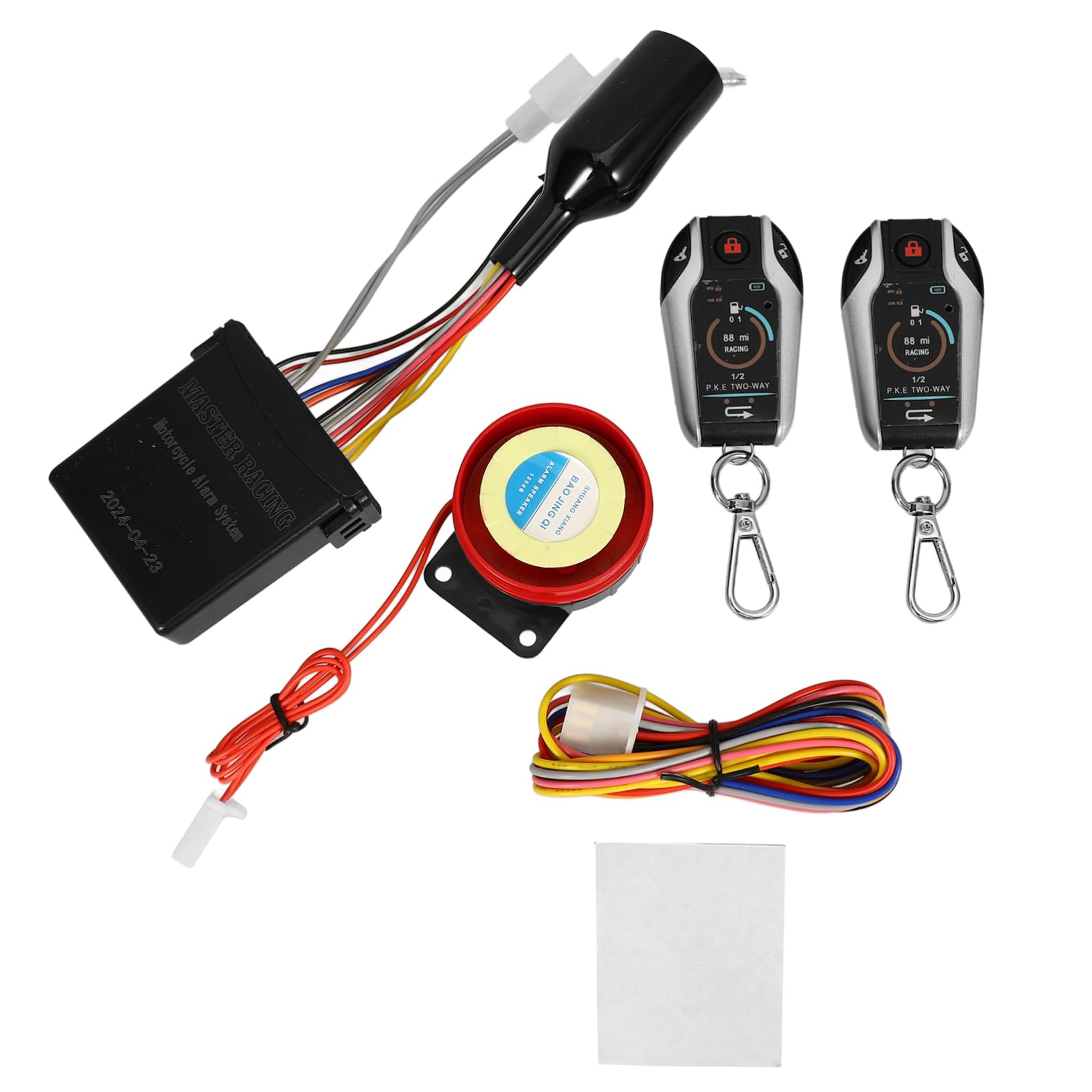Kit Antifurto per Motociclette Blocco Automatico e Sblocco, Telecomando in Plastica con Funzione di Accensione e Spegnimento a Distanza