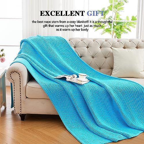 L'AGRATY Knitted Weighted Blanket - 60"x80" 15lbs Cooling Chunky Knit Heavy Blanket for Adults Braided Crochet Throw Thick Cable Yarn Knit Decorative No Beads Evenly Weighted Machine Washable