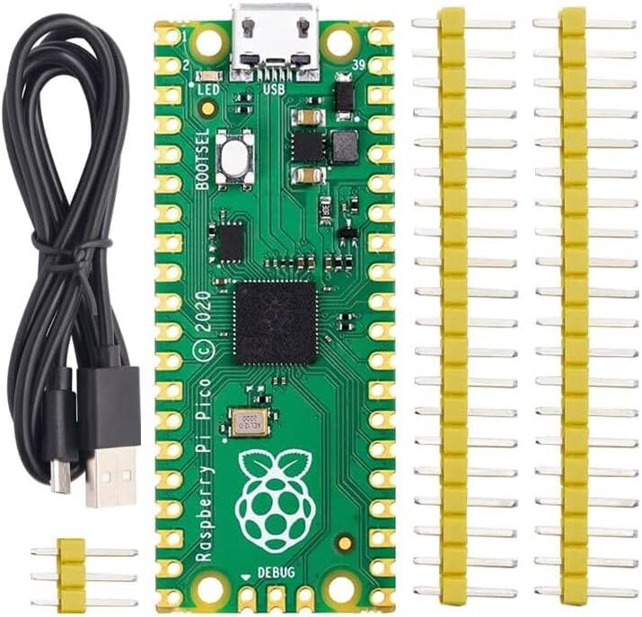 KEYESTUDIO Raspberry Pi Pico Basic Starter Kit with Headers Micro USB Cable, Pico RP2040 Microcontroller, Flexible 26 Multifunction GPIO Pins, Temperature Sensor, Programmable in C & MicroPython