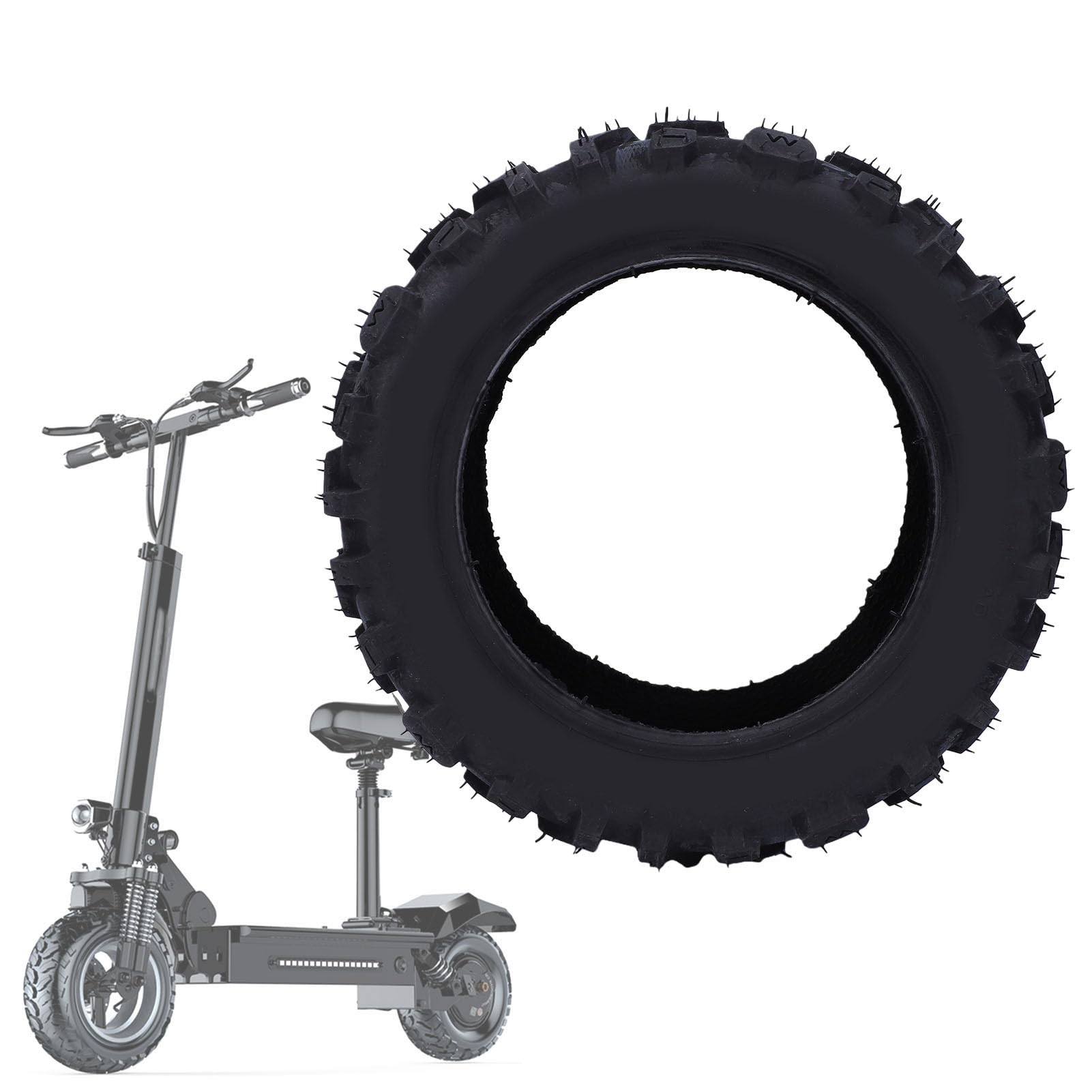 Alomejor Neumático sin cámara de 10 Pulgadas 90/65-6,5 Neumático de Rueda de vacío Neumáticos de Scooter eléctrico Rueda de Repuesto Neumático de Scooter eléctrico Engrosado
