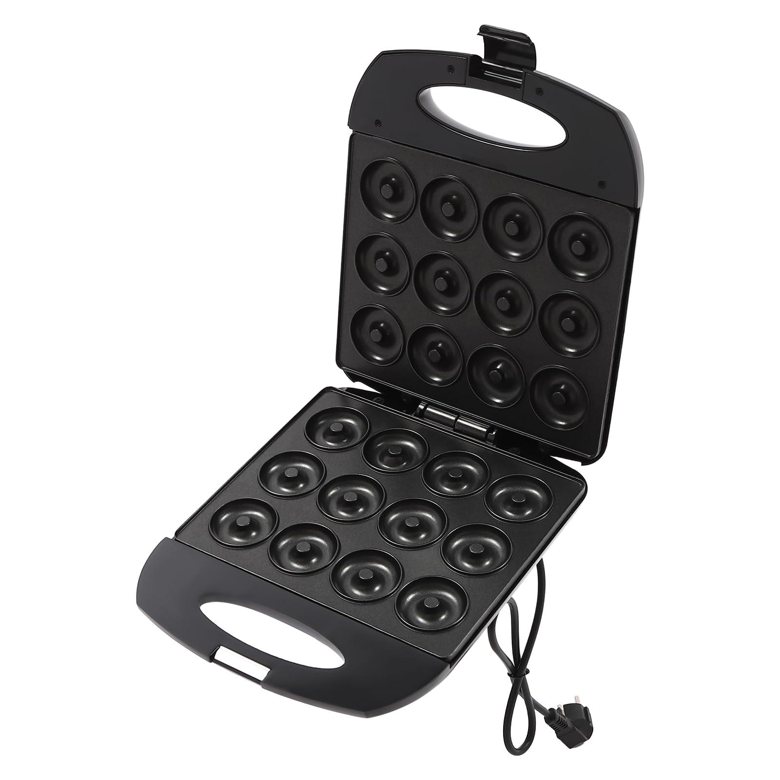 Stampo per ciambelle da 1200 W, con rivestimento antiaderente, nero, 23,5 x 23 x 10 cm