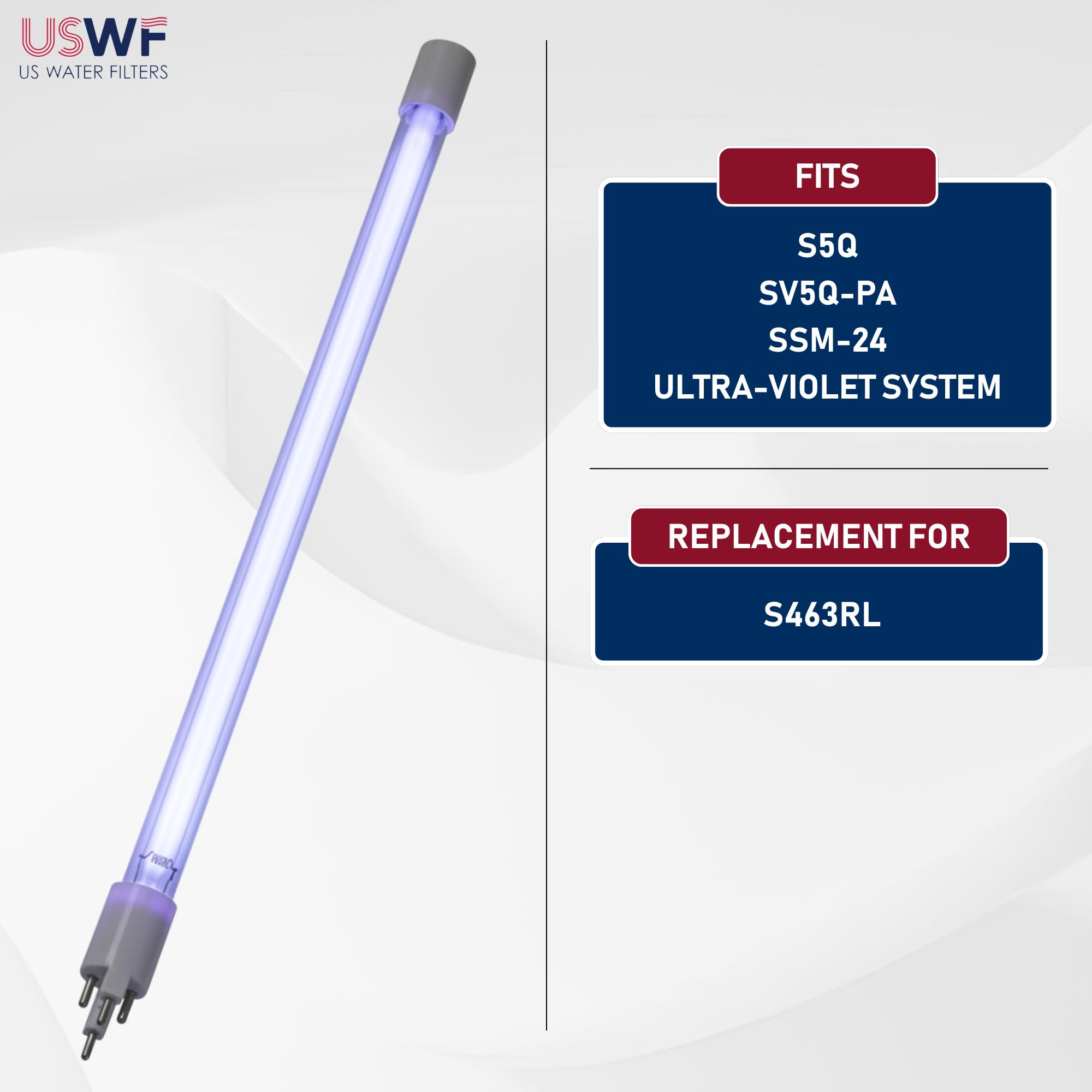 Lámpara UV | Repuesto para VIQUA S463RL | Compatible con los sistemas UV VIQUA S5Q, SV5Q-PA y SSM-24 Series