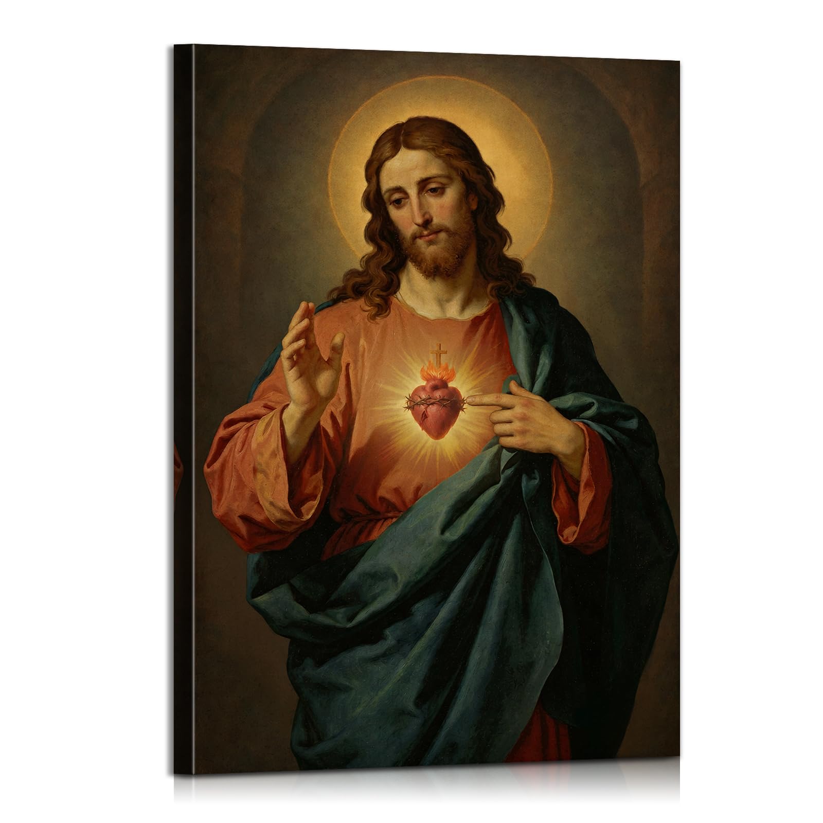 Sacred Heart of Jesus Picture Catholic Wall Art Jesus Portrait Painting