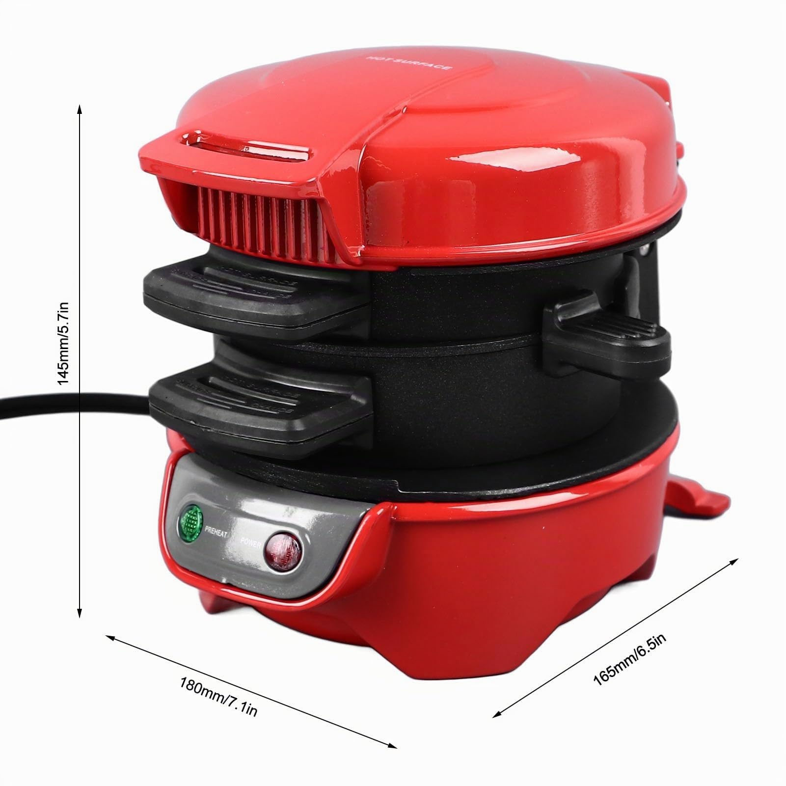 Jiawu Frühstücks-Maker, Antihaftbeschichteter Frühstücks-Maker mit Eierkocher, 600 W Aluminium-Kocher für Muffins, Croissants, Mini-Waffeln, Leicht zu (EU-Stecker 220 V)