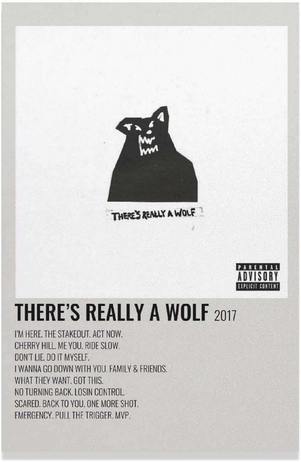 There's Really A Wolf Russ Canvas Poster Wall Art Decor Print Picture Paintings for Living Room Bedroom Decoration Unframe-style120×30inch(50×75cm)