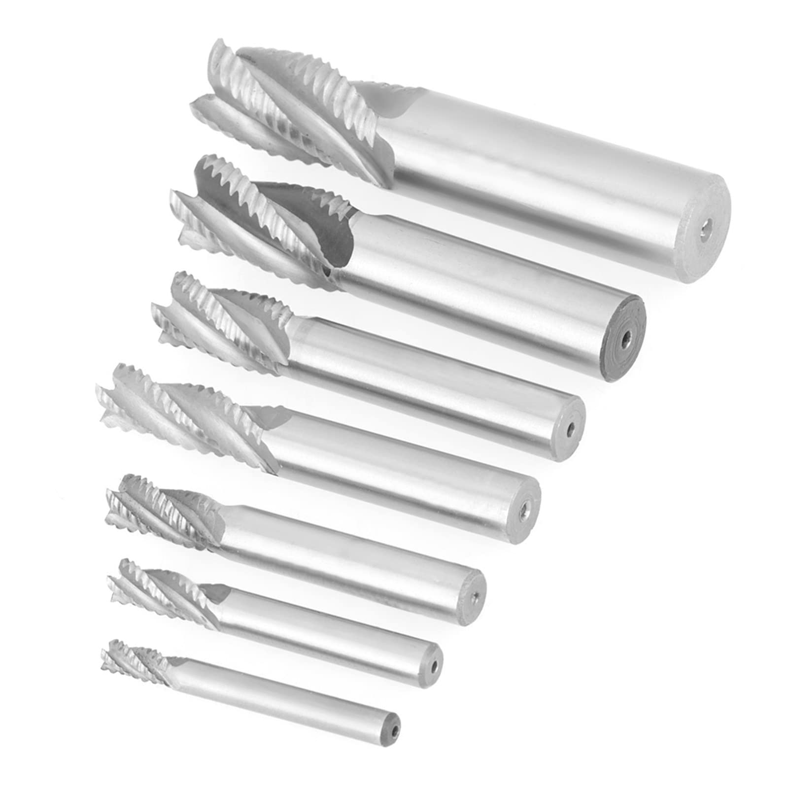 ViaGasaFamido Fresa, Set da 7 Pezzi in Acciaio Ad Alta velocità, Punta per Fresa, Rompitruciolo per Sgrossatura, per la Lavorazione dei Metalli, 6-20 Mm