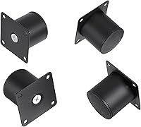 Vista 6 de OwnMy 4 patas de muebles de acero inoxidable de 2 pulgadas, patas de metal para escritorio, elevadores de muebles de metal redondo negro, patas
