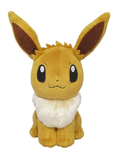 Sanei Pokemon All Star Series Eevee Stuffed Plush, 8", Brown (PP07) - Brown