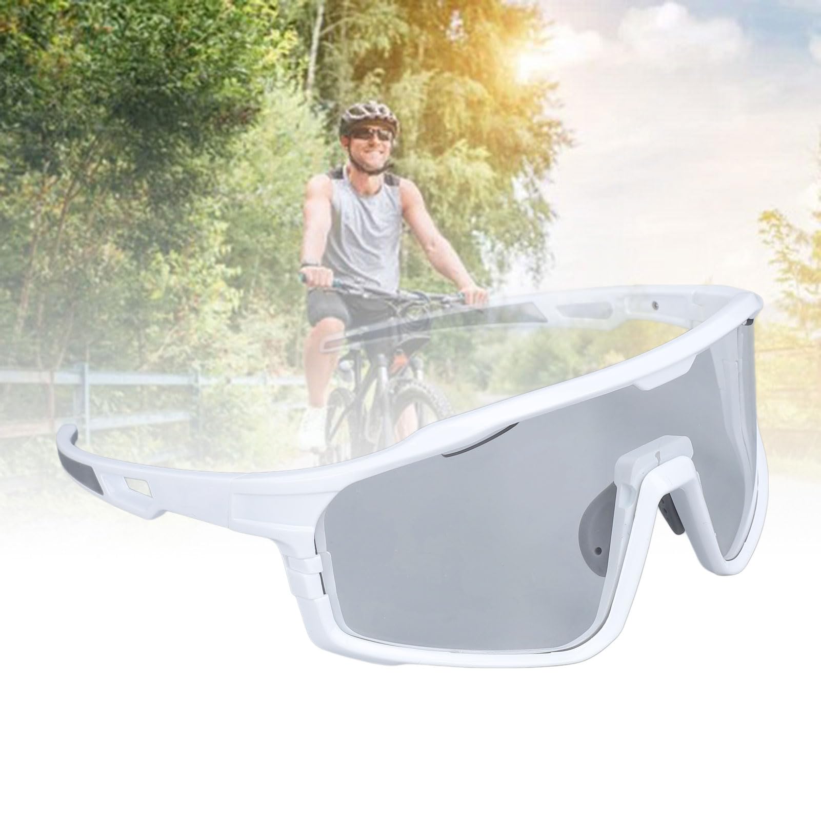 VGEBY Occhiali da Sole Sportivi Polarizzati, Occhiali da Sole Sportivi da Ciclismo per Guida e Pesca con Lenti Polarizzate Fluorescenti per Ciclismo, Guida, Corsa, Uomini e Donne
