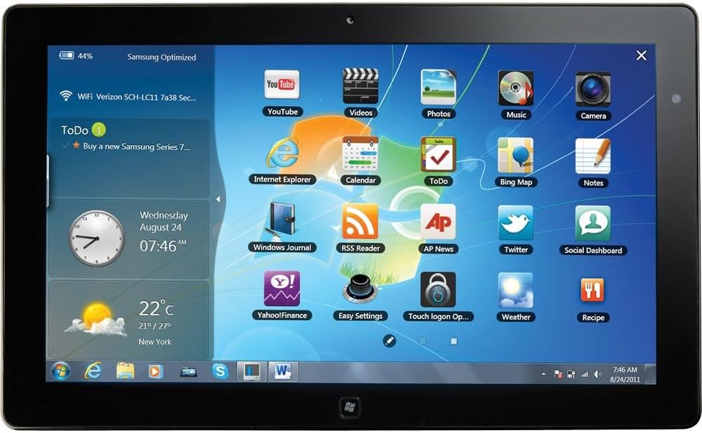 Samsung XE700T1A-A06US Series 7 Slate Tablet PC - Intel Core i5-2467M 1.6GHz, 4GB DDR3, 128GB SSD, 11.6" 10-Finger Sensing Touch Screen, Windows 7 Professional 64-bit, Black