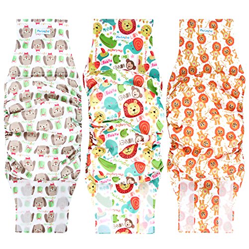 Paw Legend Washable Dog Belly Band Wrap Diapers For Male Dog | High Absorbing Puppy & Doggy Diapers Male (3 Pack,Multi-Colored,Medium) #TOP23