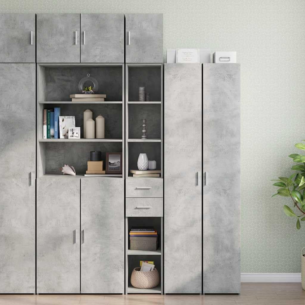vidaXL Mobile Sottile Grigio Cemento 30x42,5x225 cm in Truciolato