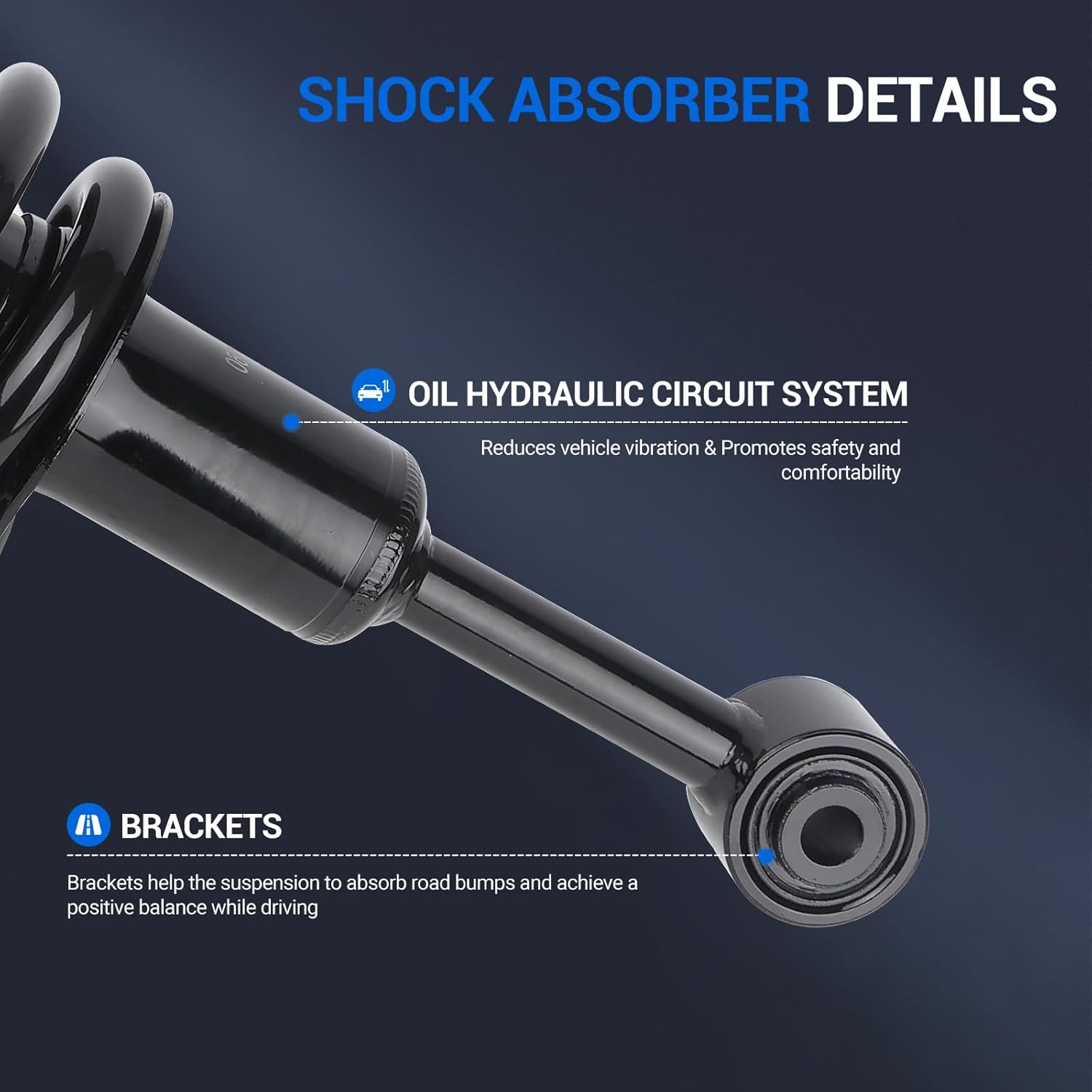 Autoround 171371L 171371R Front Complete Shock Absorber with Coil Spring Assembly Compatible with Toyota Tacoma 2005-2015 (4WD)/ 4Runner 2003-2023/ FJ Cruiser 2007-2014