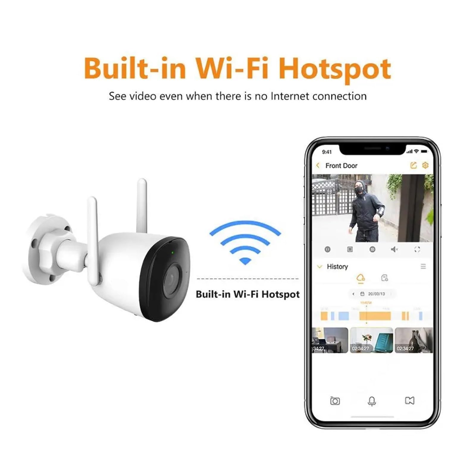 Kit de caméra Bullet extérieure WiFi 2 pièces 4MP