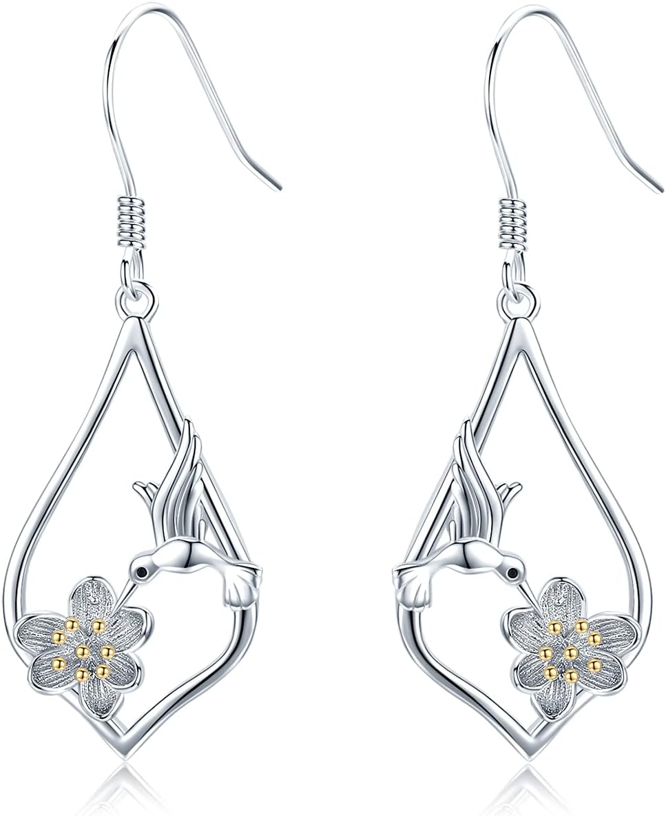 925 Sterling Silver Bee/Hummingbird/Cardinal/Giraffe Drop Dangle Earrings Jewelry Gifts for Women Friends