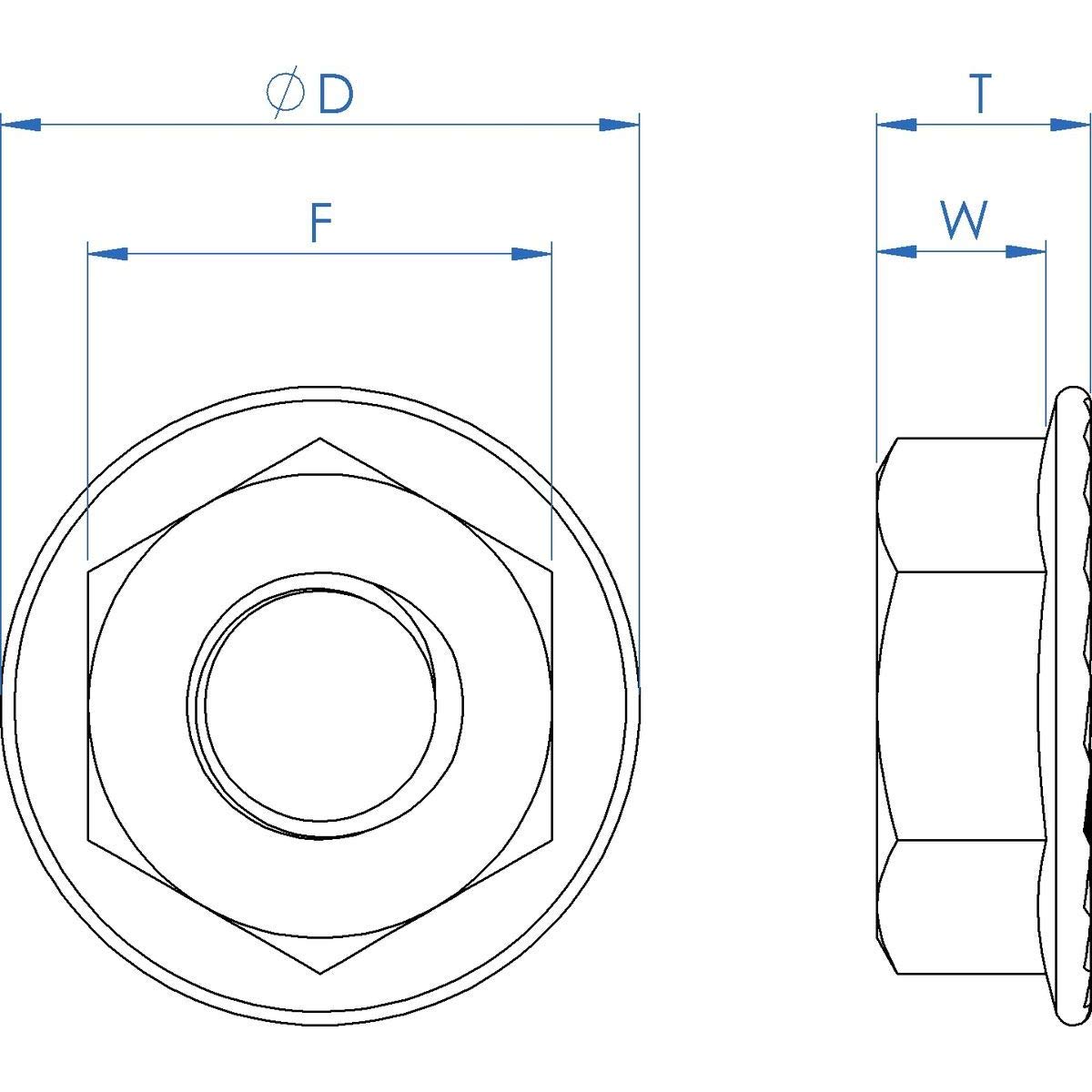 Fullerkreg 18-8 Stainless Steel Serrated Flange Nut 1/2-13 (5 PCS)