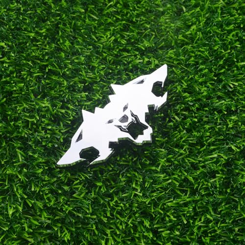 Image of 1x Wolf Emblems 3D Tailgate Side Badges Logo Fit for Tsla Cybertruck Car Truck Motorcycles (Silver)