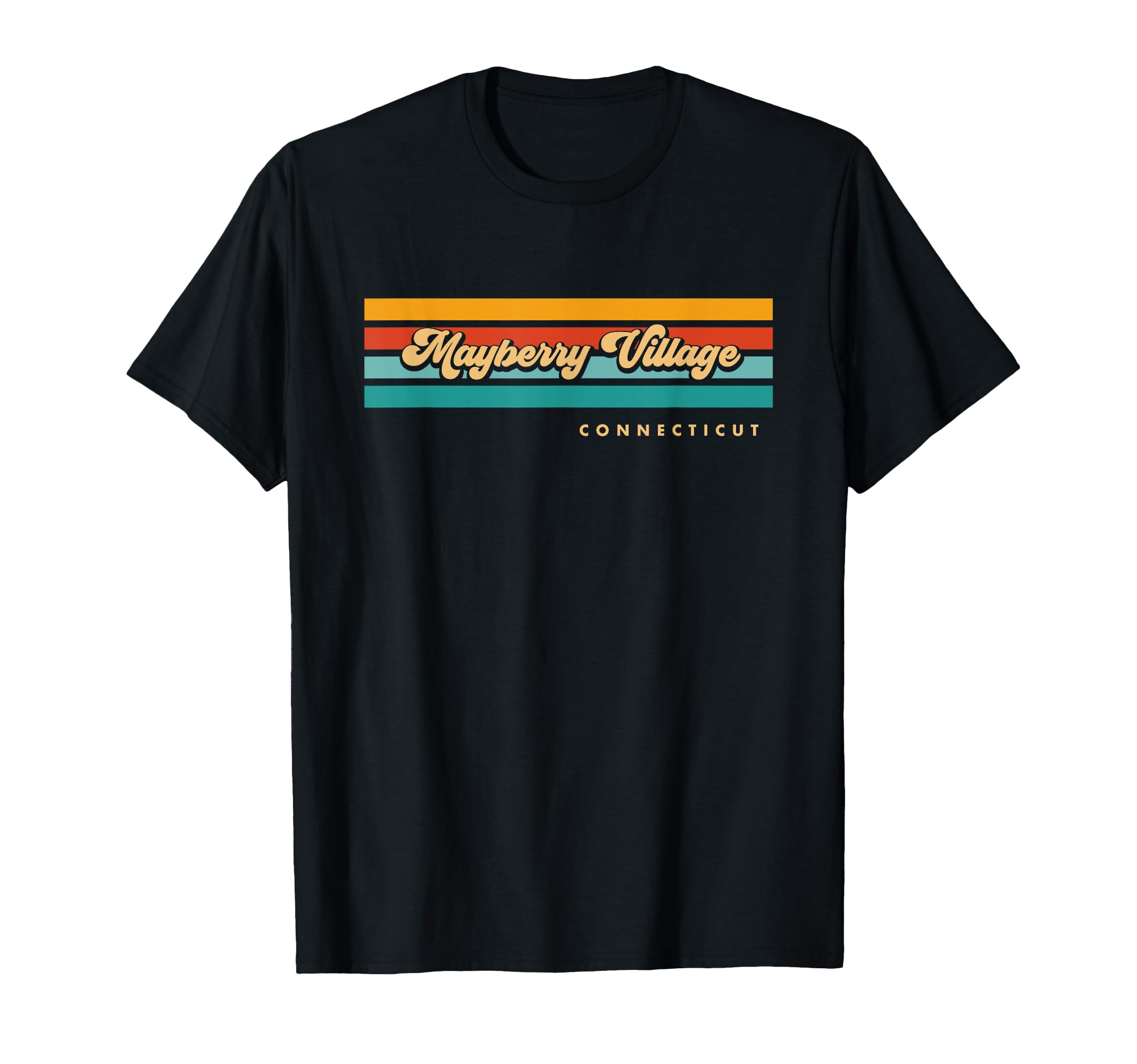 Vintage Sunset Stripes Mayberry Village, Connecticut T-Shirt