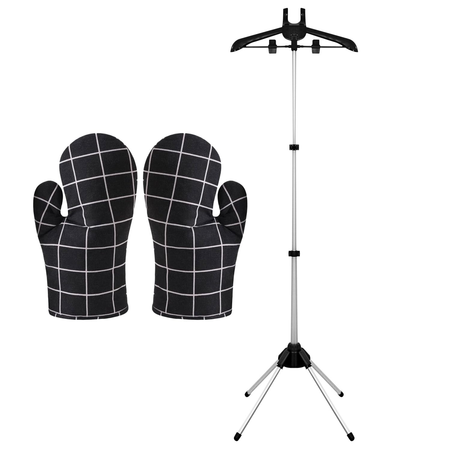Garment Steamer Rack For Clothes With 1 Pair Ironing Gloves,Steamer Stand For Clothes,Steamer Hanger Stand