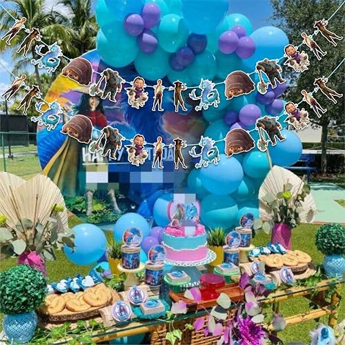 Image of Raya and The Last Dragn Garland Decorations - Birthday Party Supplies for Girls - Cartoon Theme Party Banner & Hanging Decoration - Durable, Colorful, Easy-to-Hang Garland for Birthday Party Decor