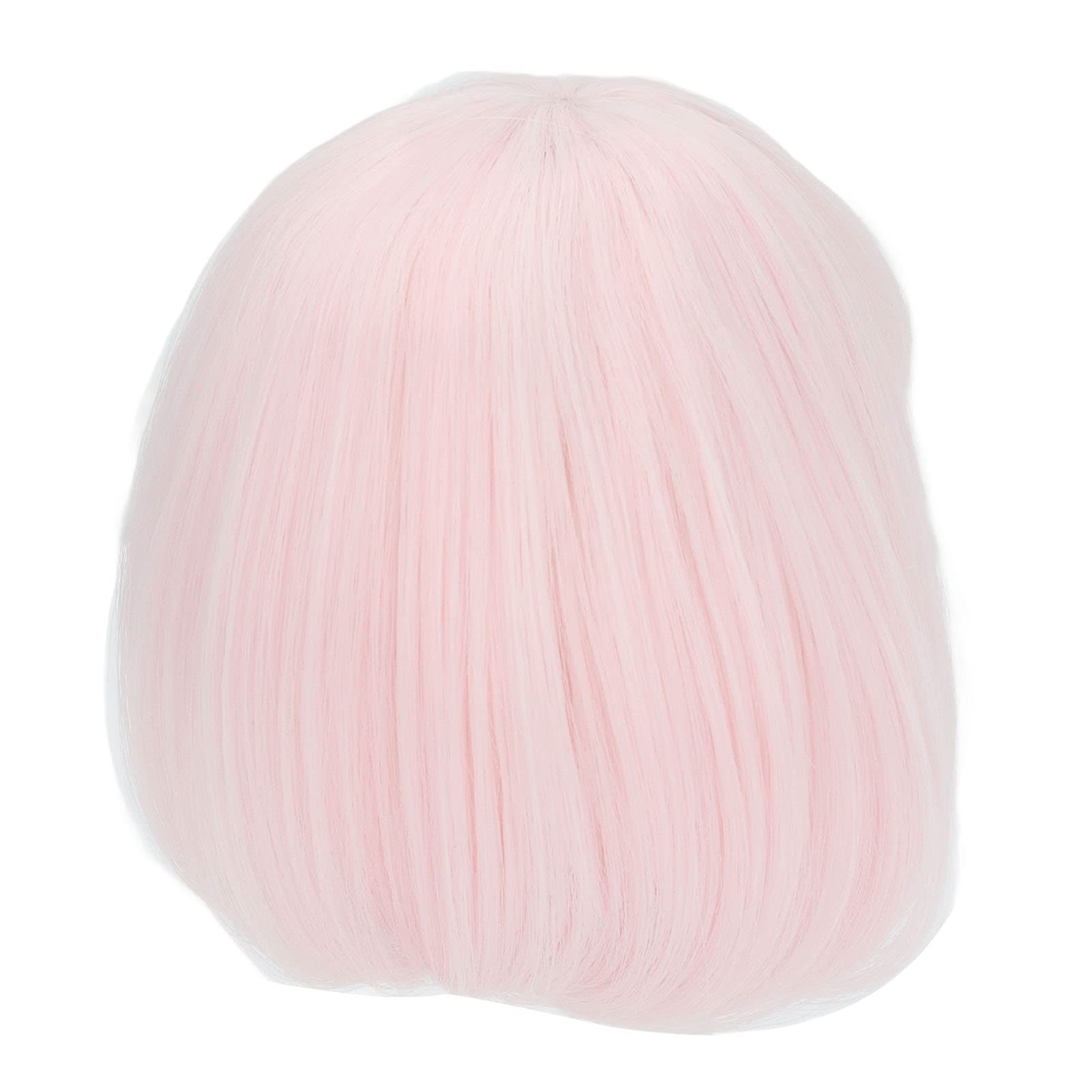 Zerodis Wig Doll Wig Doll Wig Straight Bang Shoulder Length Short Hair Soft Fiber Easy Cutting for 1/3 BJD Doll Wig Straight Bang (Sakura Pink)