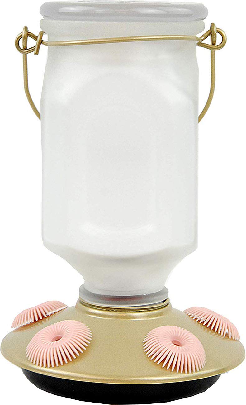 Perky-Pet 9103-2 Sun-Kissed Top-Fill Glass Hummingbird Feeder Gold 22 oz Capacity