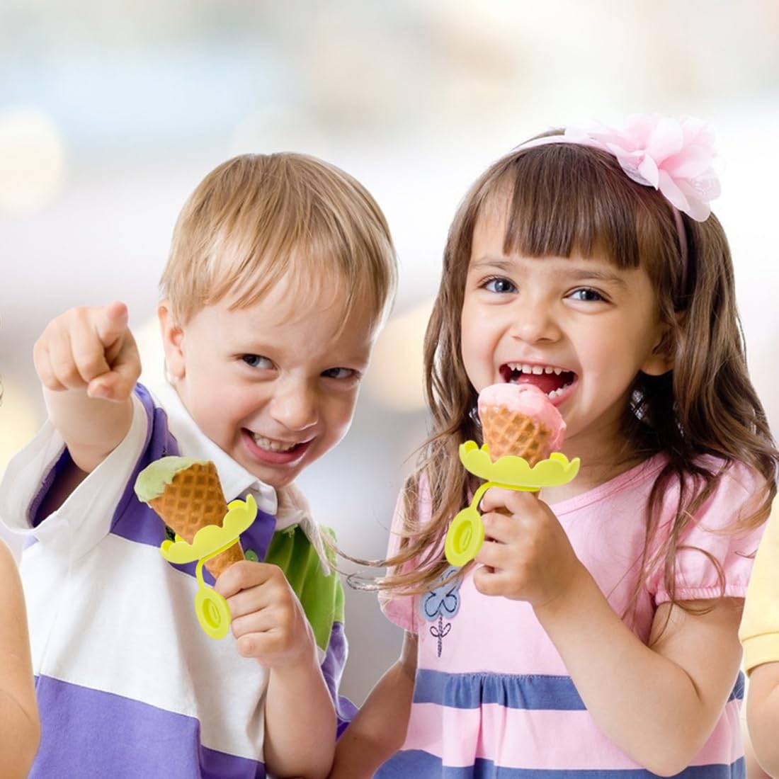 4PCS Molde helado, soporte de silicona para paletas, soporte para helado para niños, soporte para helado a prueba de fugas