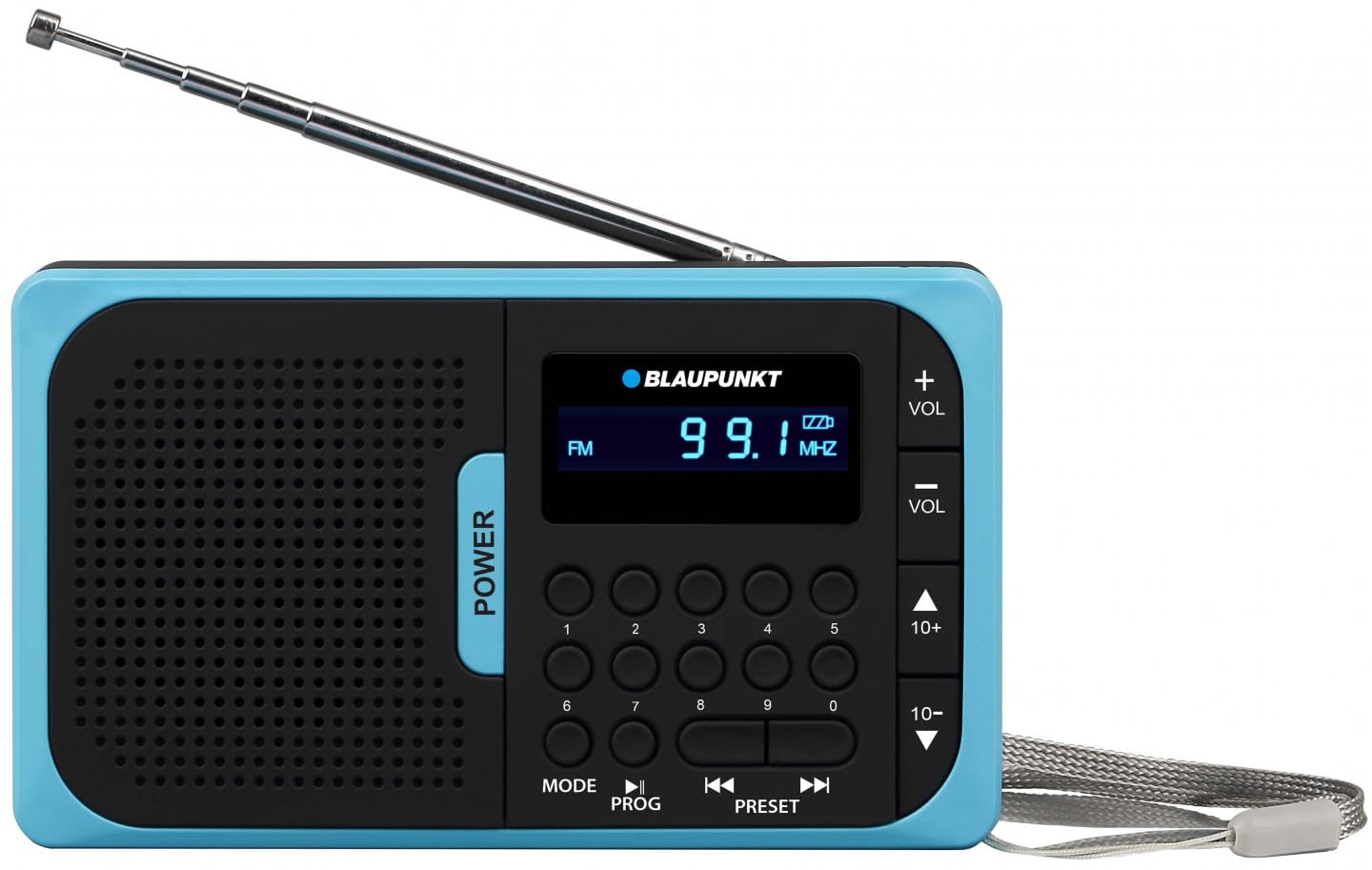 BLAUPUNKT Pocket Radio PR5BL, PLL Am/FM, USB/MICROSD with Battery | Blue