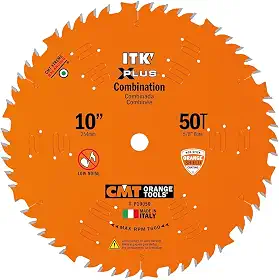 Lâmina de serra com combinação CMT P10050 ITK Plus, 10 x 50 dentes, 1 FTG + 4 ATB dentes com tesoura com furo de 1,2 cm