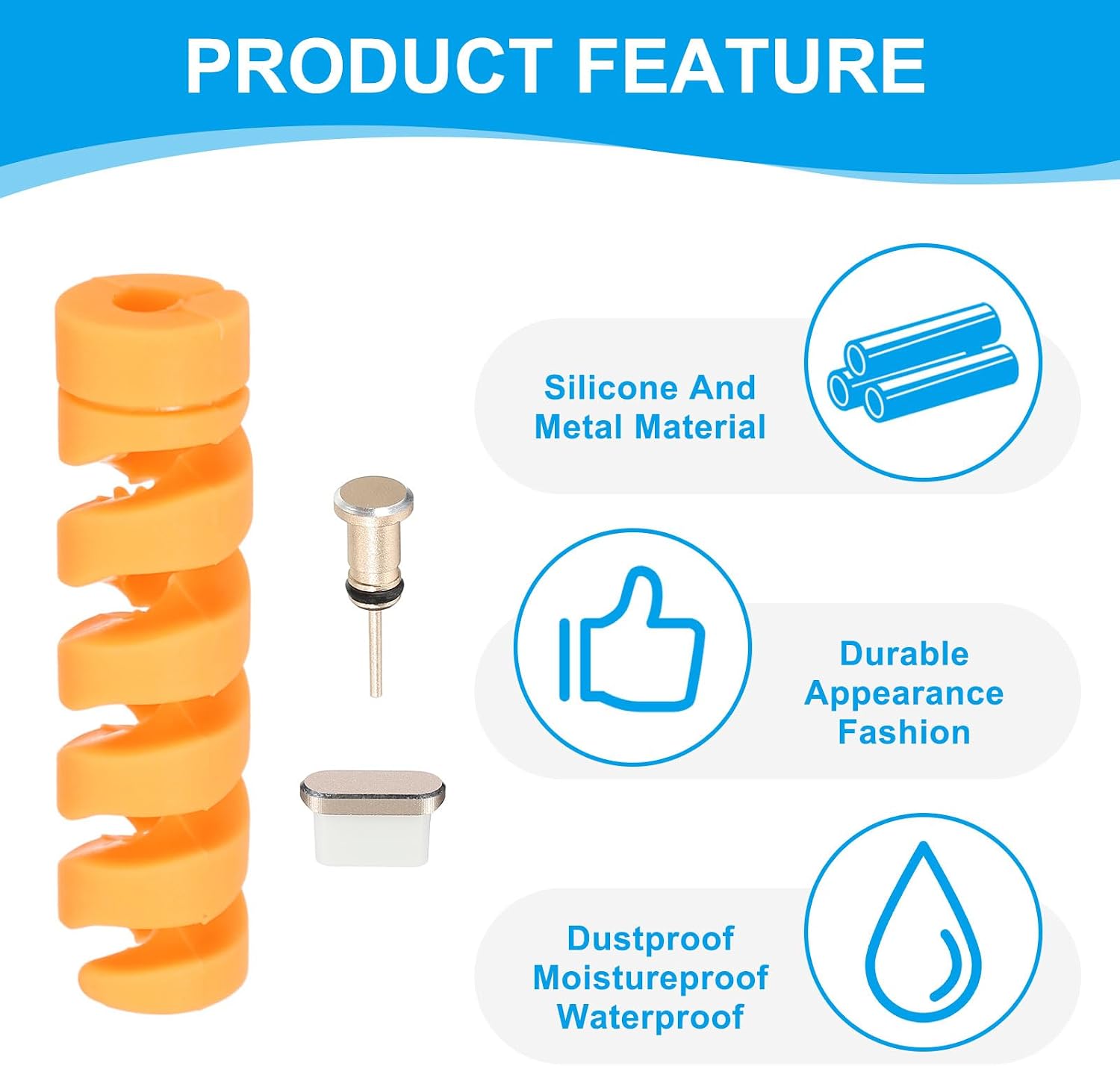 PATIKIL USB Dustproof Protectors Set, 18Pcs Type-C Dust Plugs Earphone Dust Caps Charging Port Cover Cable Protector for Laptops Desktops Computer Mobile Phones Headphones, Yellow Gold