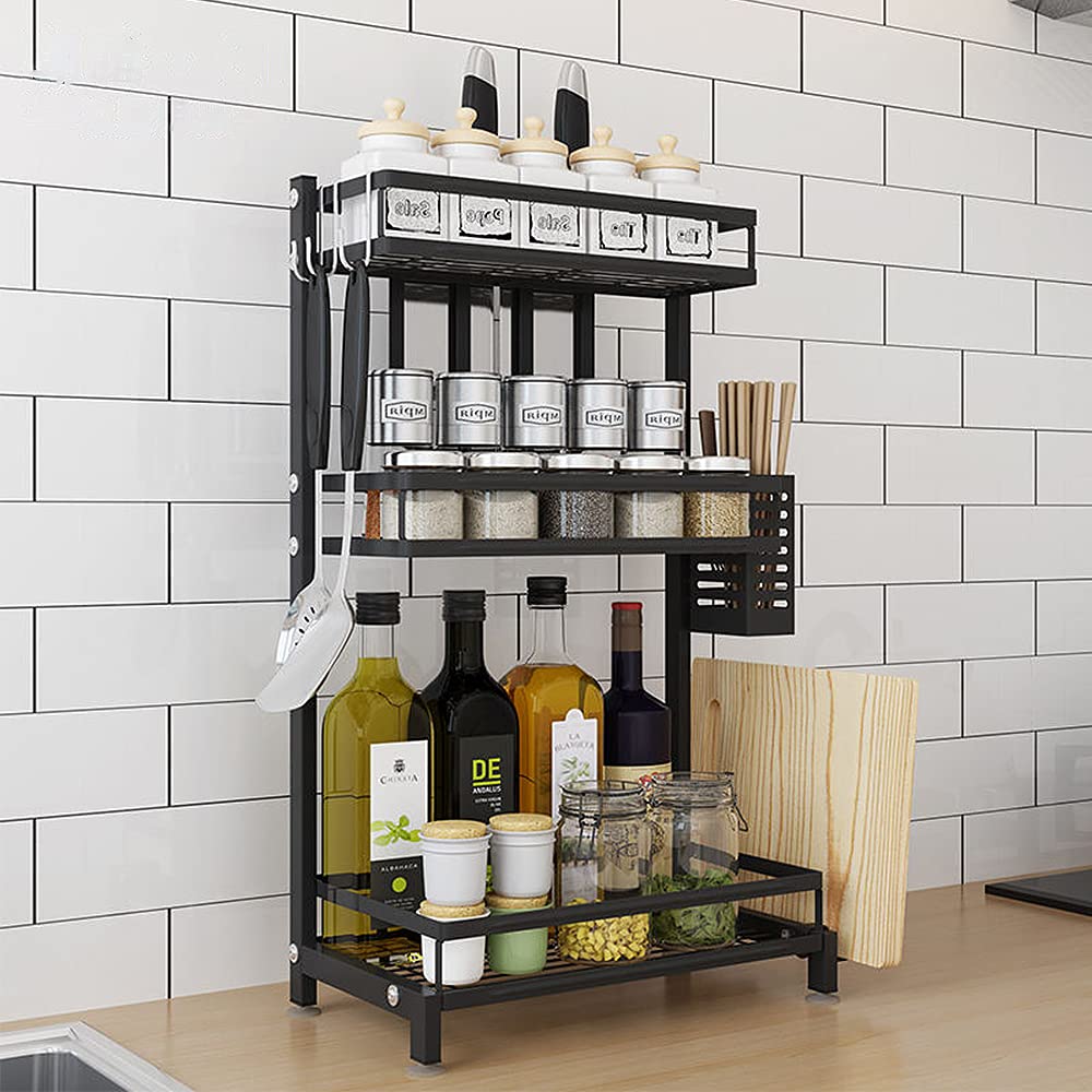 HUOLE Organizador de Gabinete, Organizador Bajo Fregadero Deslizable 2 Niveles, Estante Organizador Cocina, Organizador Debajo del Fregadero extraíble-34 * 21 * 61cm (tres capas)