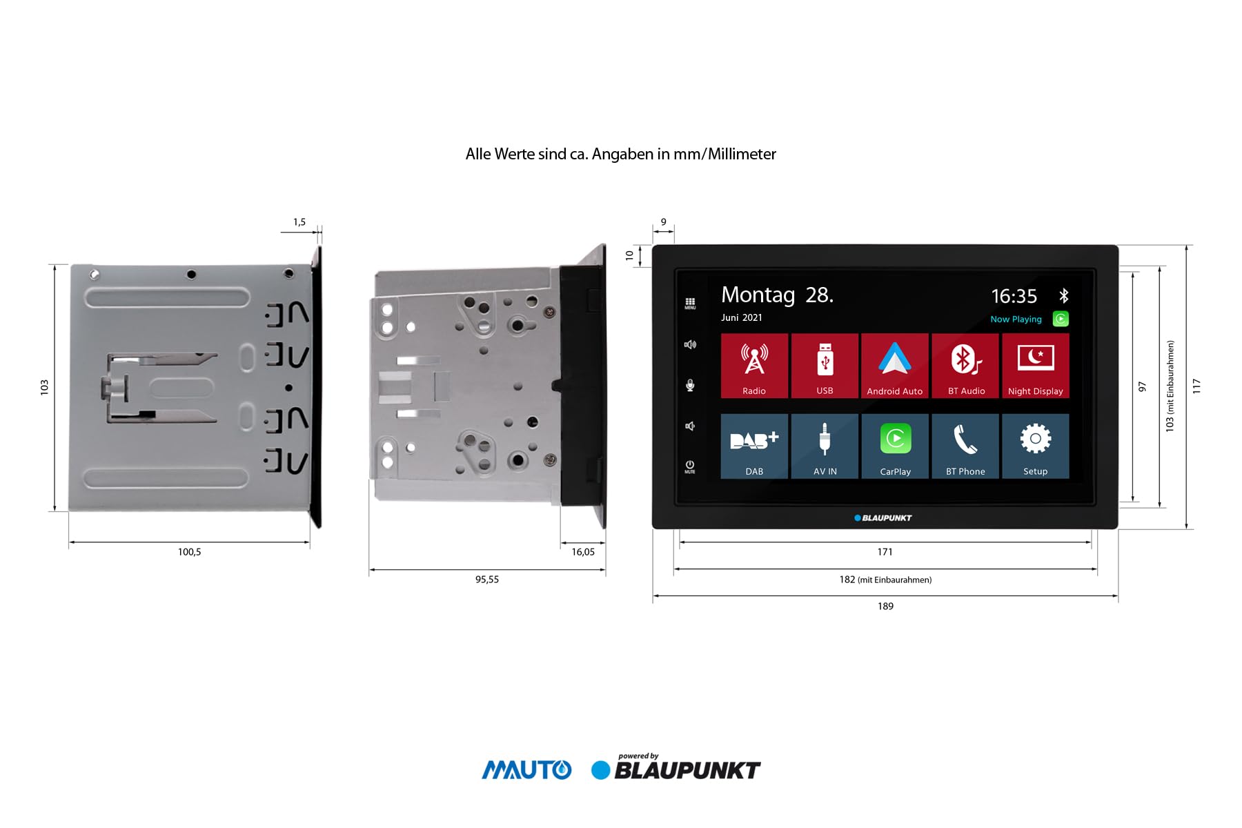 Blaupunkt Rotterdam 600 Dab radio samochodowe MP3 z ekranem dotykowym, Bluetooth, USB/CarPlay