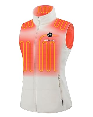 Venustas Men's Fleece Heated Vest with Battery, Lightweight Insulated Electric Vest