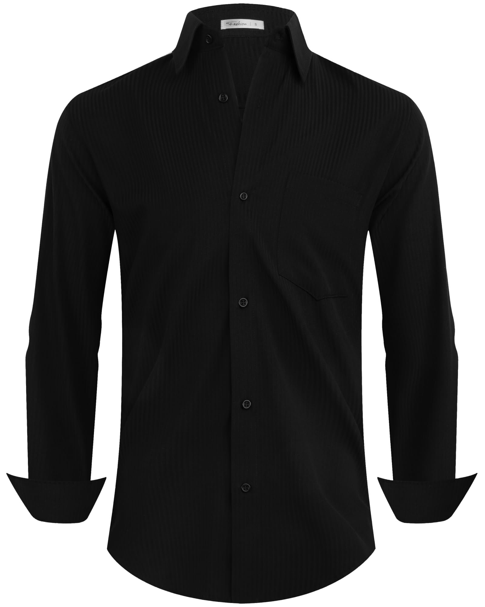 Mens Hawaiian Long Sleeve Dress Tropical Floral Printed Pattern Casual Button Down Wrinkle Free Shirts with Pocket
