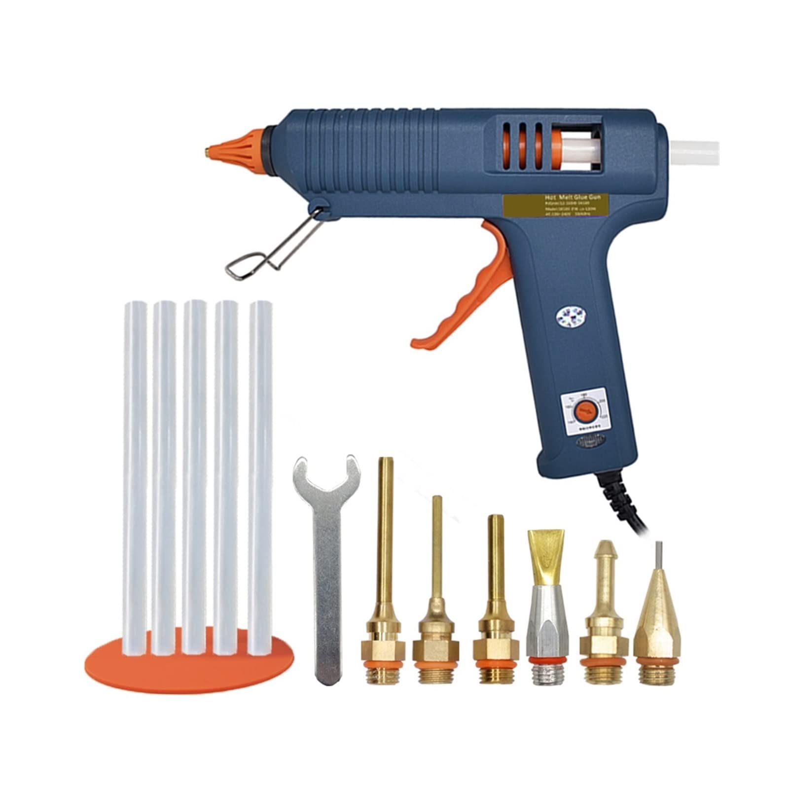 Yfdgd 6Pc Nozzles Hot Melt Glue Gun Adjustable Temperature Nozzle 11Mm Sticks Professional Indusrial Adhesive Quick Reliable Flow Bonding(6Pc Nozzles)