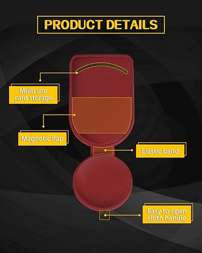 Miniatura 5 de YONGMING Soporte universal para documentos de gafas de sol para automóvil, visera de cuero, clip para gafas de sol para automóvil, soporte universal