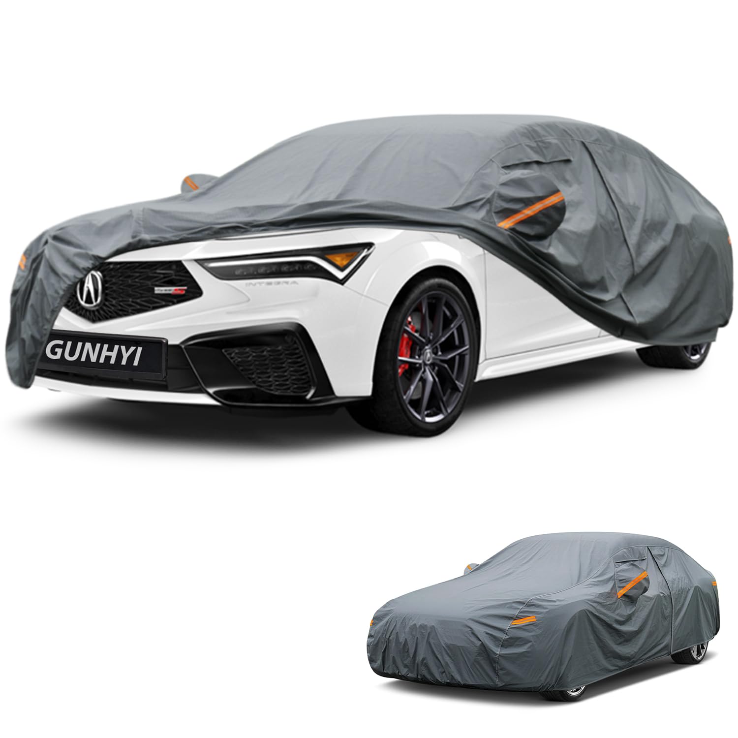 GUNHYI Premium Car Cover Custom Fit Acura Integra Type S(2023-2026), 16 Layers Heavy Duty Car Cover Waterproof All Weather with Zipper Door for Sun Rain Snow Dust Uv Protection
