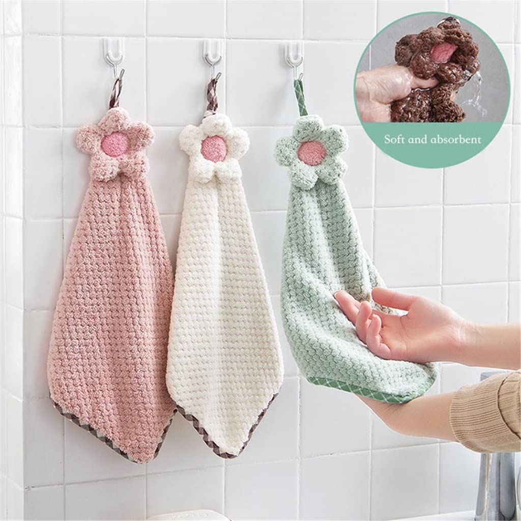 Essuie-Mains Dessin animé Mouchoir Doux séchage Rapide Absorbant Cuisine Salle de Bain Serviette Accessoires pour la Maison (Argento comme Le Montre l'image)
