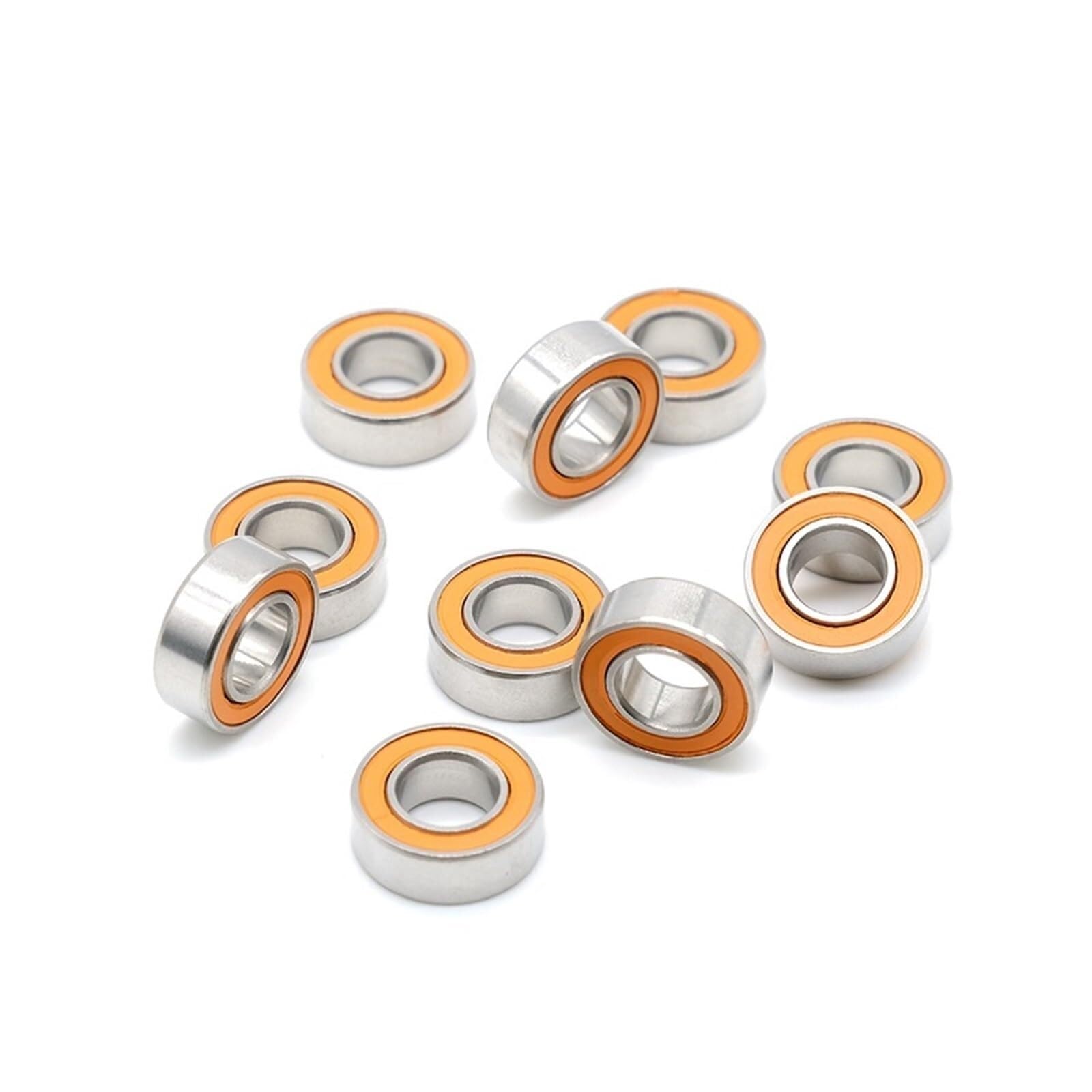 Namiar, 695-2RS łożysko ABEC-7 10 sztuk 5x13x4 Mm miniaturowe łożyska kulkowe 695RS 619/5RS Z2V1 pomarańczowe uszczelnione 695 2RS szczęście