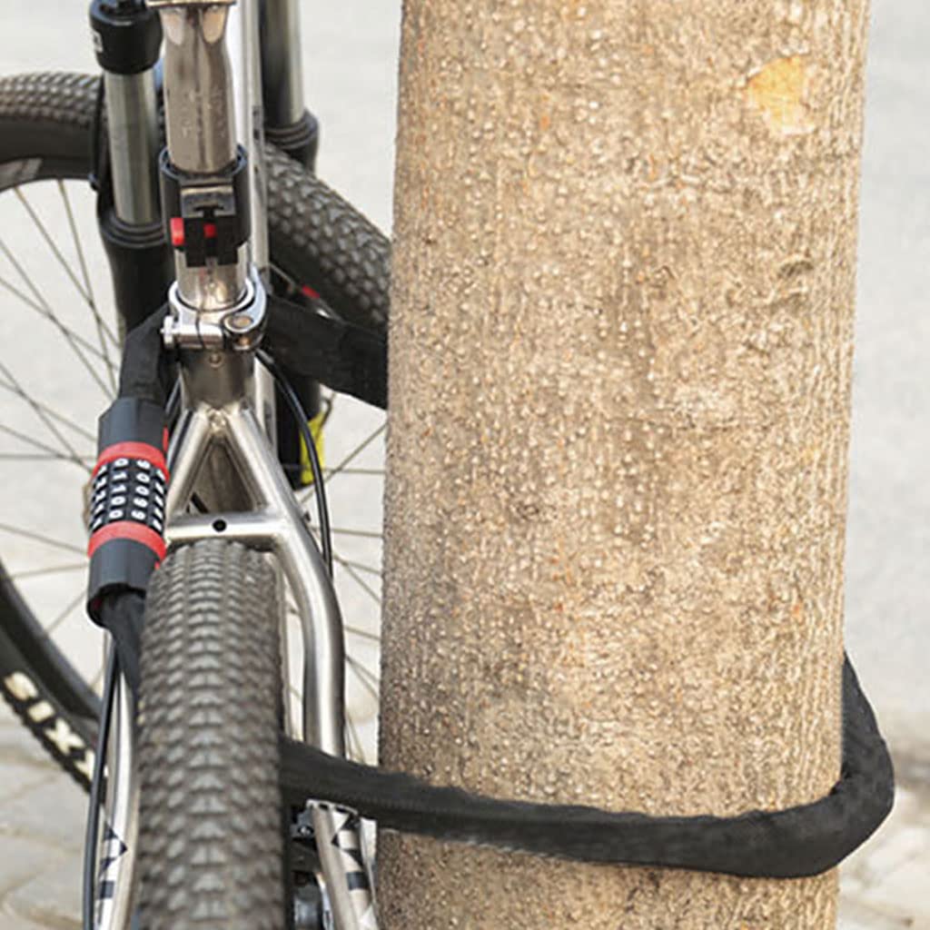 Lucchetto a combinazione a 5 cifre con cavo per moto, scooter, bici da strada