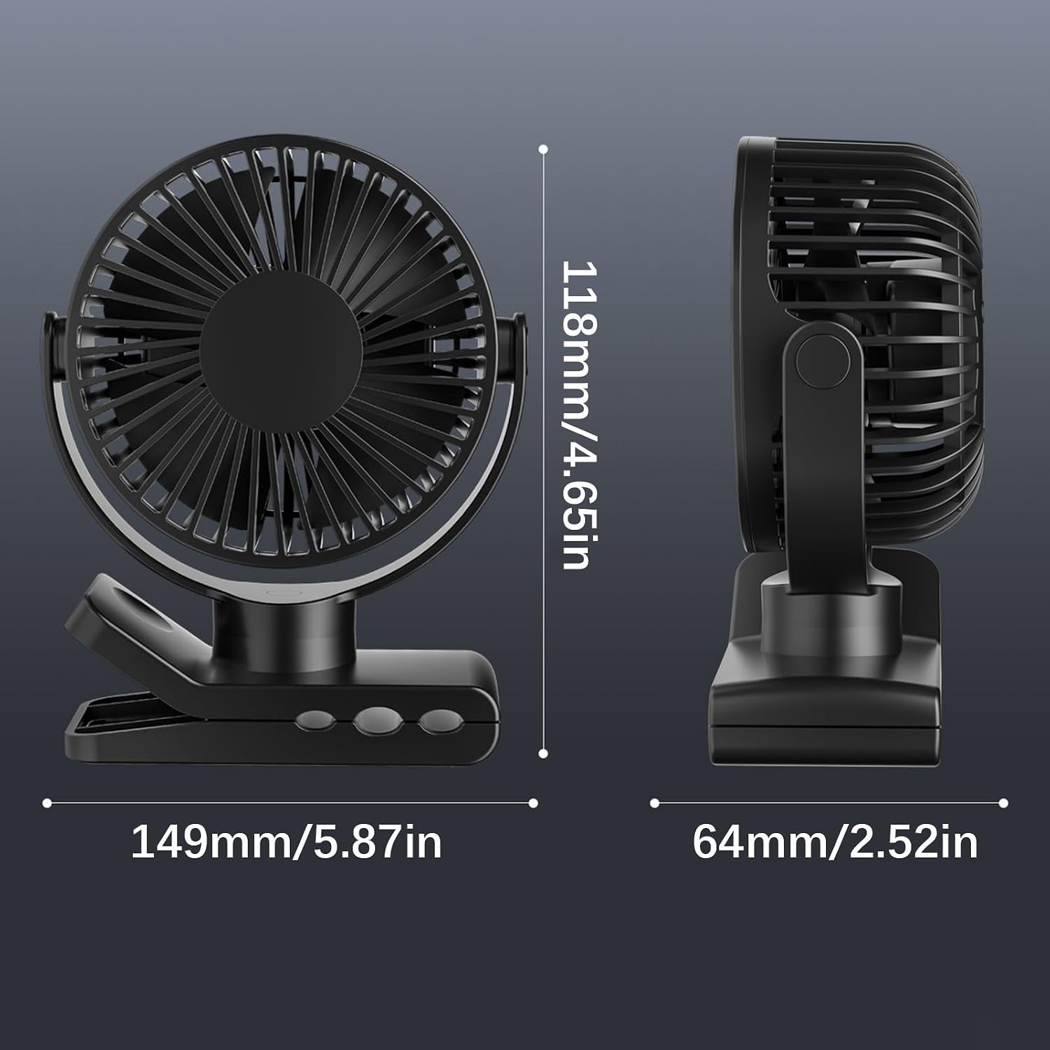 Versatile Mounting Fan with 720 Degree Rotation and 5 Settings for Home Study or Travel Multi Corner Clip Fan