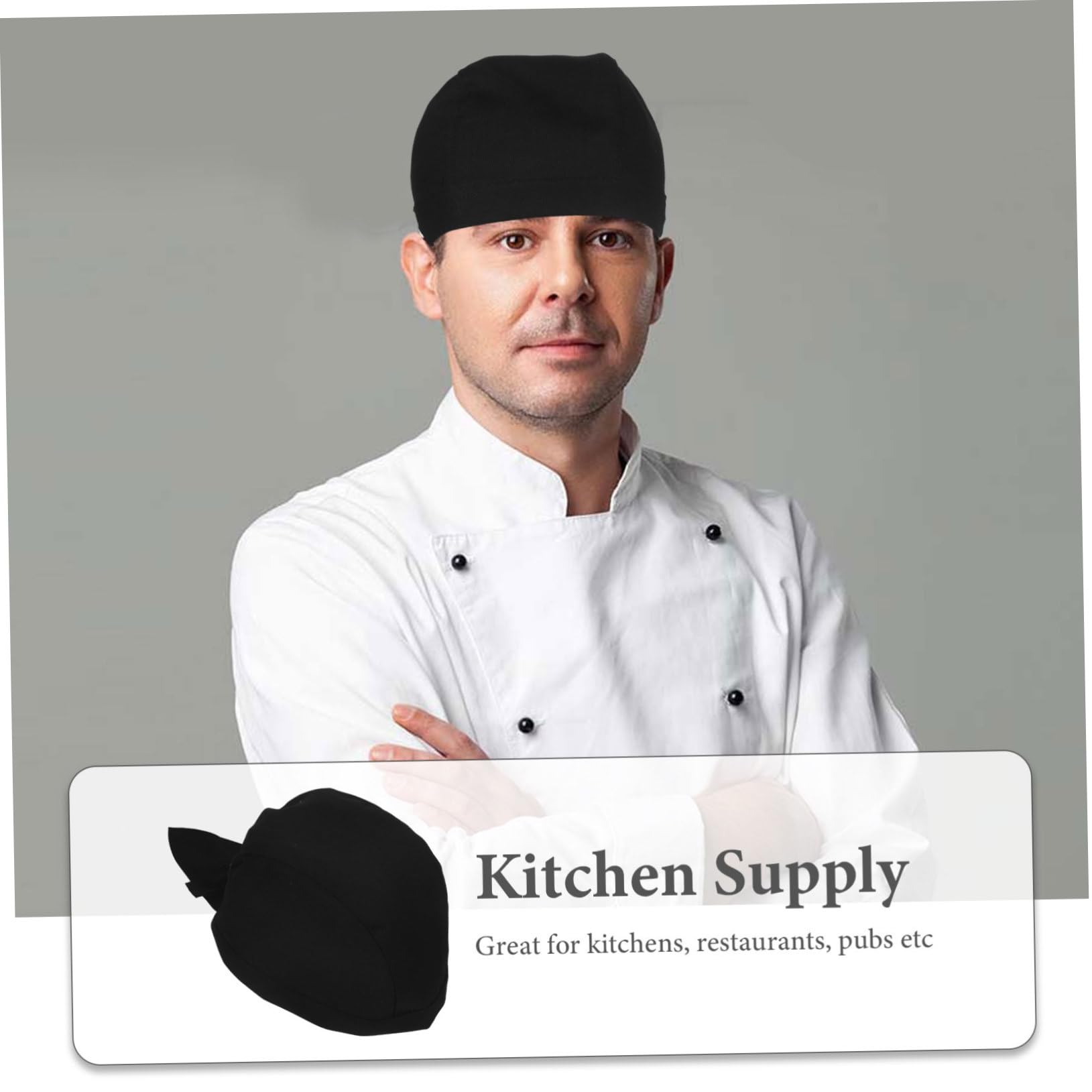 Garneck Cappelli da Cuoco Decorativi 6 Pezzi in Cotone Nero per Ristorante