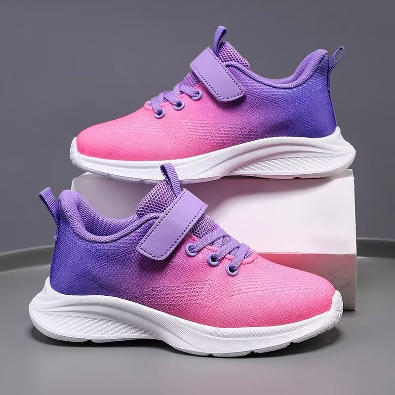 Boy's Girl's Non Slip Comfortable Colorful Running Shoes for Spring Autumn Travel Athletic Mountain Hiking Cycling Vacation Purple Little Kid 12