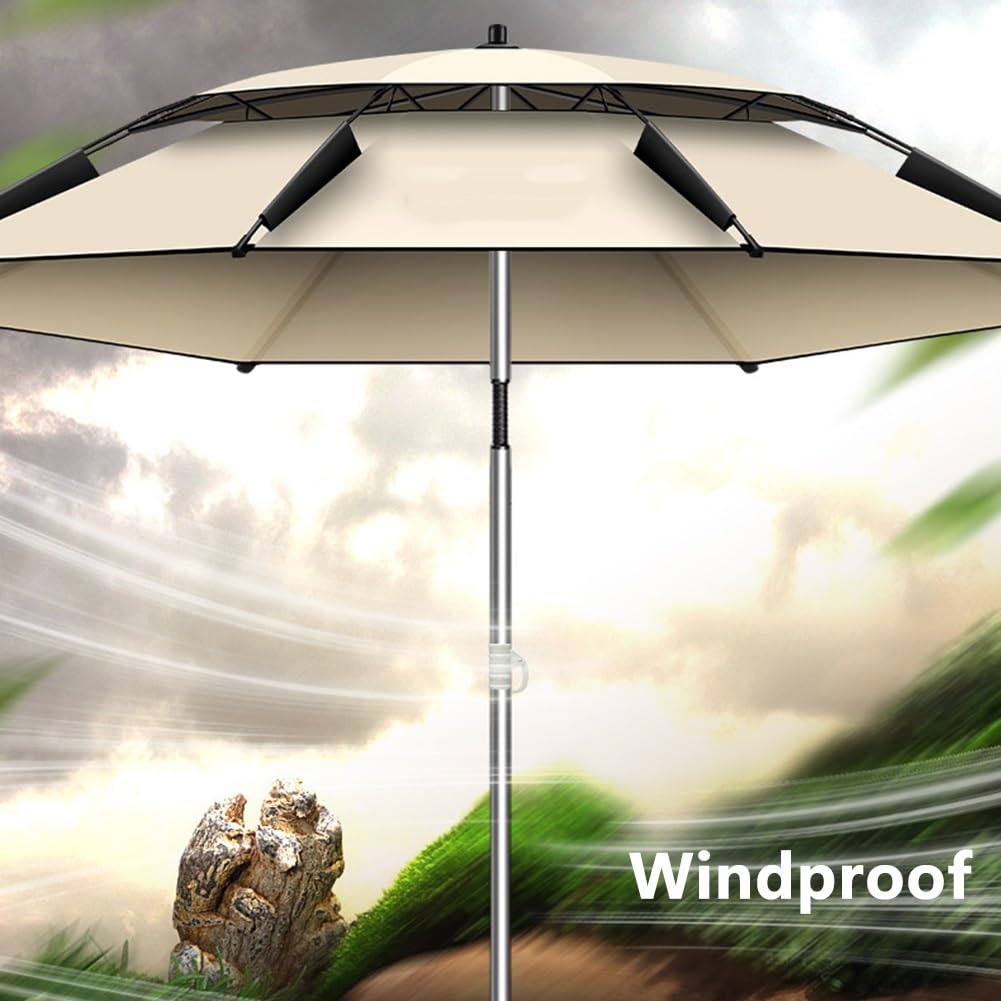 Parasol ogrodowy 240/220/200 cm, parasol plażowy odporny na wiatr, parasol wędkarski z regulacją nachylenia, ochrona UV na podróże i kemping