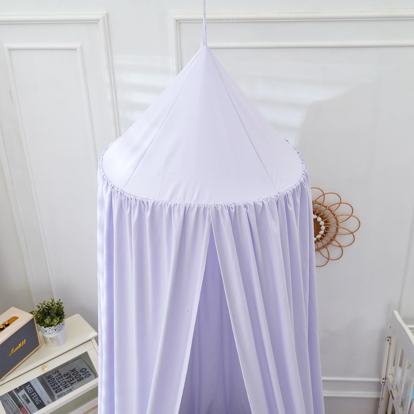 Moskitonetz Betthimmel, Prinzessin Kinderzimmer Baldachin Chiffon Hängende Insektennetz Vorhänge Baby Spielzelte ohne Bohren, für Schlafzimmer Ankleidezimmer Reise Mädchen Jungen (Light purple)