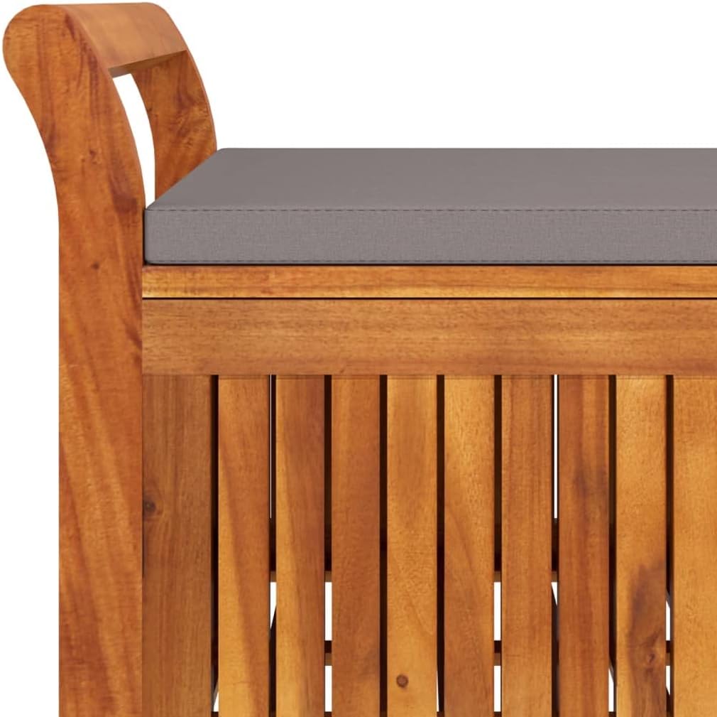 Garden Storage Bench Dark Grey, Brown, Outdoor Benches, 319716