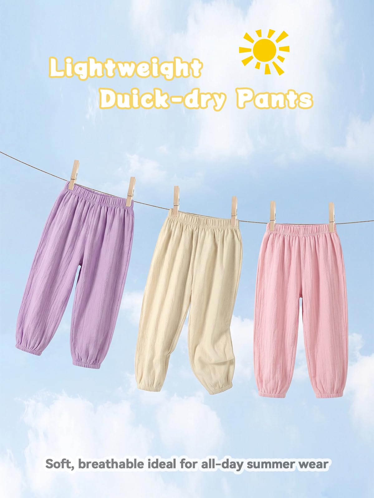 Miipat Baby Mädchen Hose 3 Stück Kleinkind Junge Casual Lange Hosen Kinder Sommer Weiche Elastische Taille Unisex Harem Hose