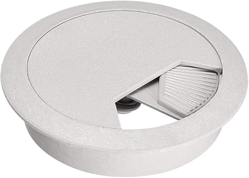 uxcell Cubierta para agujero para cable, 2-38 pulgadas de plástico para escritorio, ojales para oficina, PC, organizador de cables, 5 unidades,