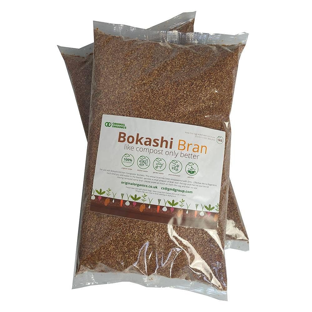 Original Organics Bokashi Bran Compost Converter and Soil Improver Enriched with Effective Micro Organisms - 2x 1kg BAG