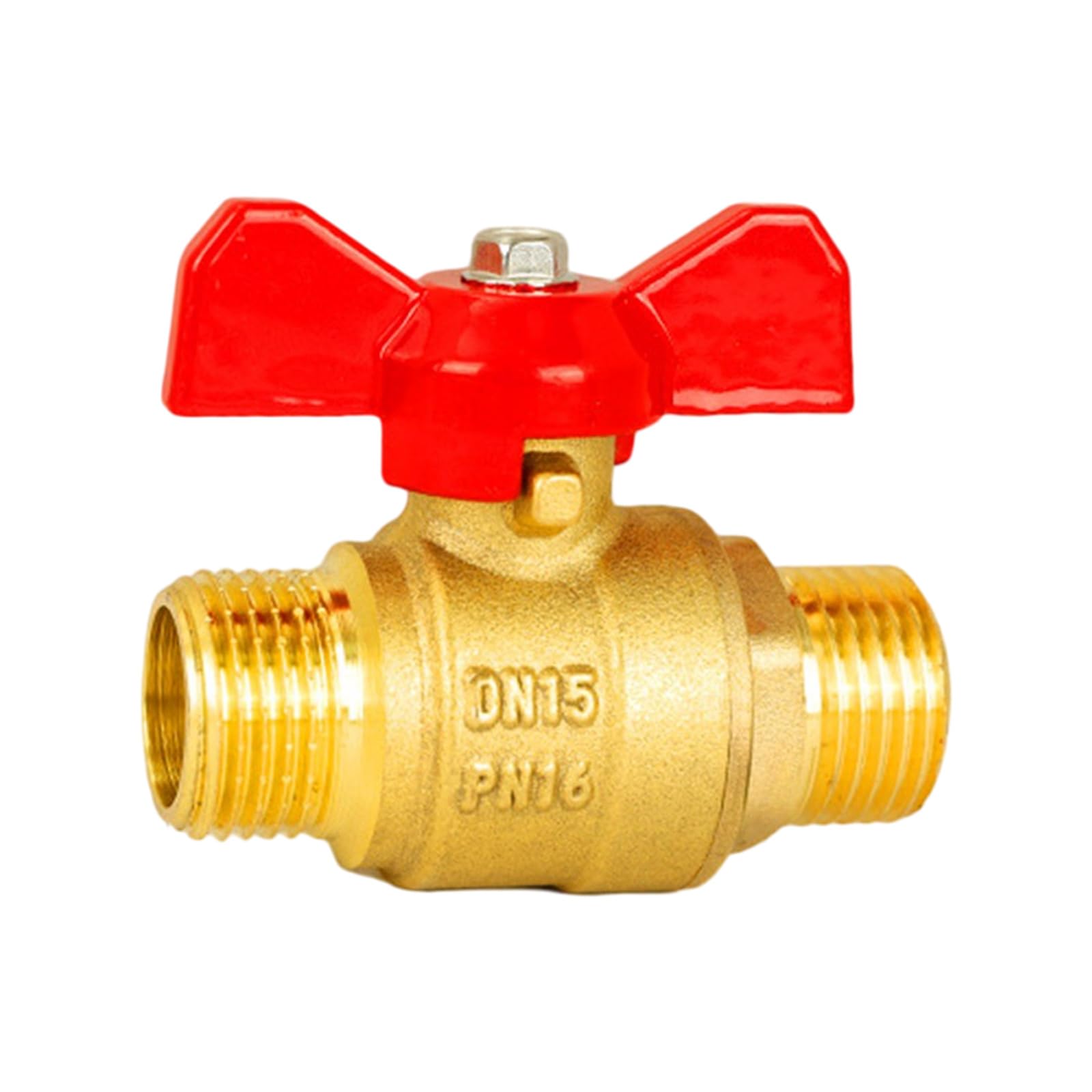 Premium Industrial Double Male Thread Ball 1/2 Inch or 3/4 Inch SuitableFor Home and Commercial Industry Plumbing Butterfly Handle Ball